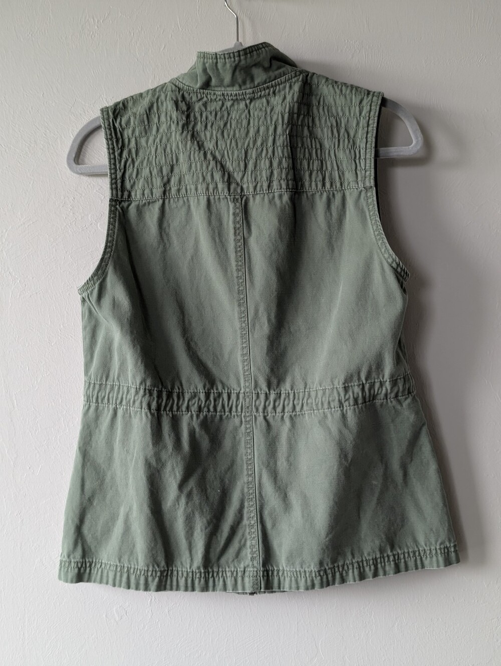 Merona Olive Green Sleeveless Utility Vest Cotton Size M Front Pockets Target - Picture 5 of 13